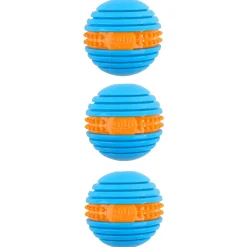 All For Paws Squeeze Fetch Ball 3 Pack - Hondenspeelgoed - Ø6.3 cm Oranje Blauw