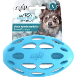 All For Paws Wiggle Holey Roller S - Hondenspeelgoed - Ø5.5x9 cm Blauw