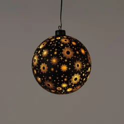 Anna's Collection Glasbal Kosmos - Kerstverlichting - Ø15 cm Zwart Goud