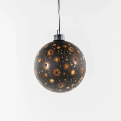 Anna's Collection Glasbal Kosmos - Kerstverlichting - Ø12 cm Zwart Goud