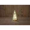 Anna's Collection Glazen Boom Met Gouden Voet - Kerstverlichting - Ø10.5x24.5 cm Wit Warm Wit 10 led