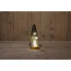 Anna's Collection Glazen Boom Met Gouden Voet - Kerstverlichting - Ø10.5x24.5 cm Grijs Warm Wit 10 led