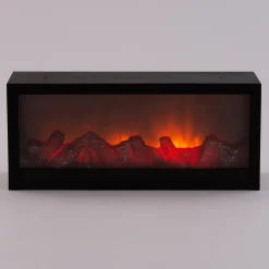 Anna's Collection Haard Met Ledverlichting - Kerstverlichting - 45x10x20 cm Zwart