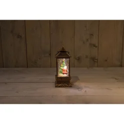 Anna's Collection Lantaarn Met Kerstman - Kerstverlichting - 11.5x11.5x21.5 cm Warm Wit