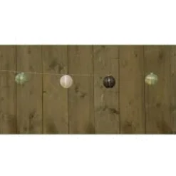 Anna's Collection Solar Lampionnen - Lichtsnoer - Wit Groen Grijs 10 Lampjes