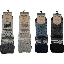 Apollo Heren Huissok Wol Anti-Slip Streep - Sokken - Assorti Dark Ass. 39-46