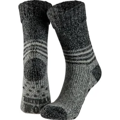 Apollo Heren Huissok Wol Anti-Slip Streep - Sokken - Assorti Dark Ass. 39-46