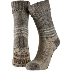 Apollo Heren Huissok Wol Anti-Slip Streep - Sokken - Assorti Dark Ass. 39-46