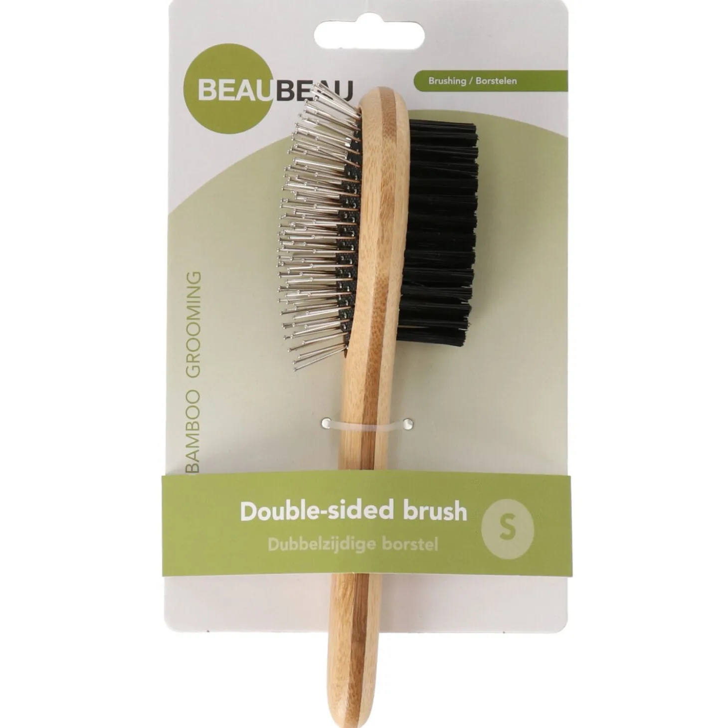 Beaubeau Dubbelzijdige Borstel Bamboo - Verzorging - 19x5.2x3 cm Small
