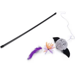 Beeztees Halloween Kattenhengel Vleermuis - Kattenspeelgoed - 42x7 cm Assorti