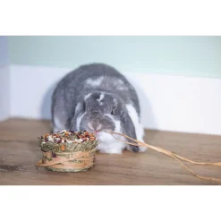 Beeztees Hooi Donut - Knaagdiersnack - Rozenbloesem Goudsbloem 10x5 cm 65 g