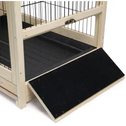 Beeztees Konijnenkooi Jez - Dierenverblijf - 116x54x55.5 cm Zwart Blank