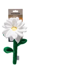Beeztees Pluche Bloem Daisy - Hondenspeelgoed - 30 cm Wit Groen