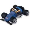 Beeztees Pluche Raceauto Go - Hondenspeelgoed - 26 cm Blauw