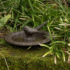 Best For Birds Zonnewijzer Met Vogelbad - Drinkbak - Ø25x10 cm Bruin