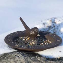 Best For Birds Zonnewijzer Met Vogelbad - Drinkbak - Ø25x10 cm Bruin