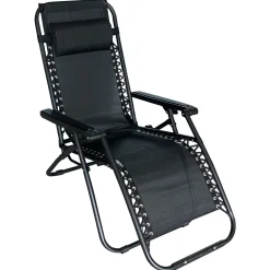 Bestgarden Camping Lounge Stoel - Tuinmeubelen - 172x66x108 cm Zwart