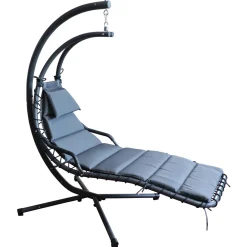 Bestgarden Hangstoel Rocking - Tuinmeubelen - Grijs