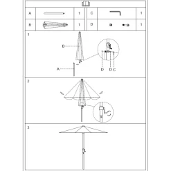 Bestgarden Parasol Aluminium - Tuinmeubelen - Ø3 m Taupe