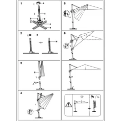 Bestgarden Zweefparasol King Roma - Tuinmeubelen - 3x3 m Antraciet