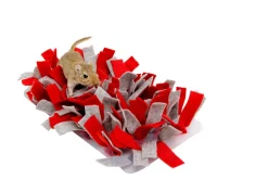 Bunny Nature Snufflemat Vilt - Speelgoed - 15x28 cm Grijs Rood Groen