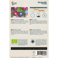 Buzzy Organic Ipomoea - Klimmende Winde Gemengd  - Bio - Bloemenzaden - 1 g