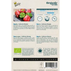 Buzzy Organic Paprika California Wonder  - Bio - Groentezaden - 250 mg