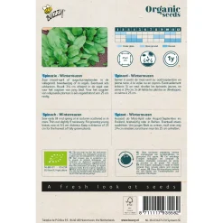 Buzzy Organic Spinazie Securo  - Bio - Groentezaden - 15 g
