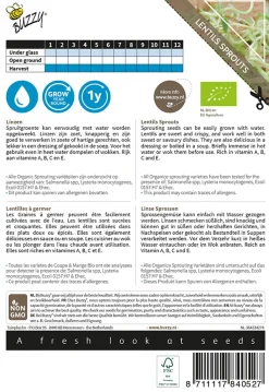 Buzzy Organic Sprouting Linzen  - Bio - Groentezaden - 30 g