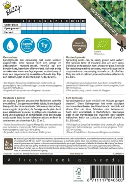 Buzzy Organic Sprouting Mosterdkers  - Bio - Groentezaden - 30 g