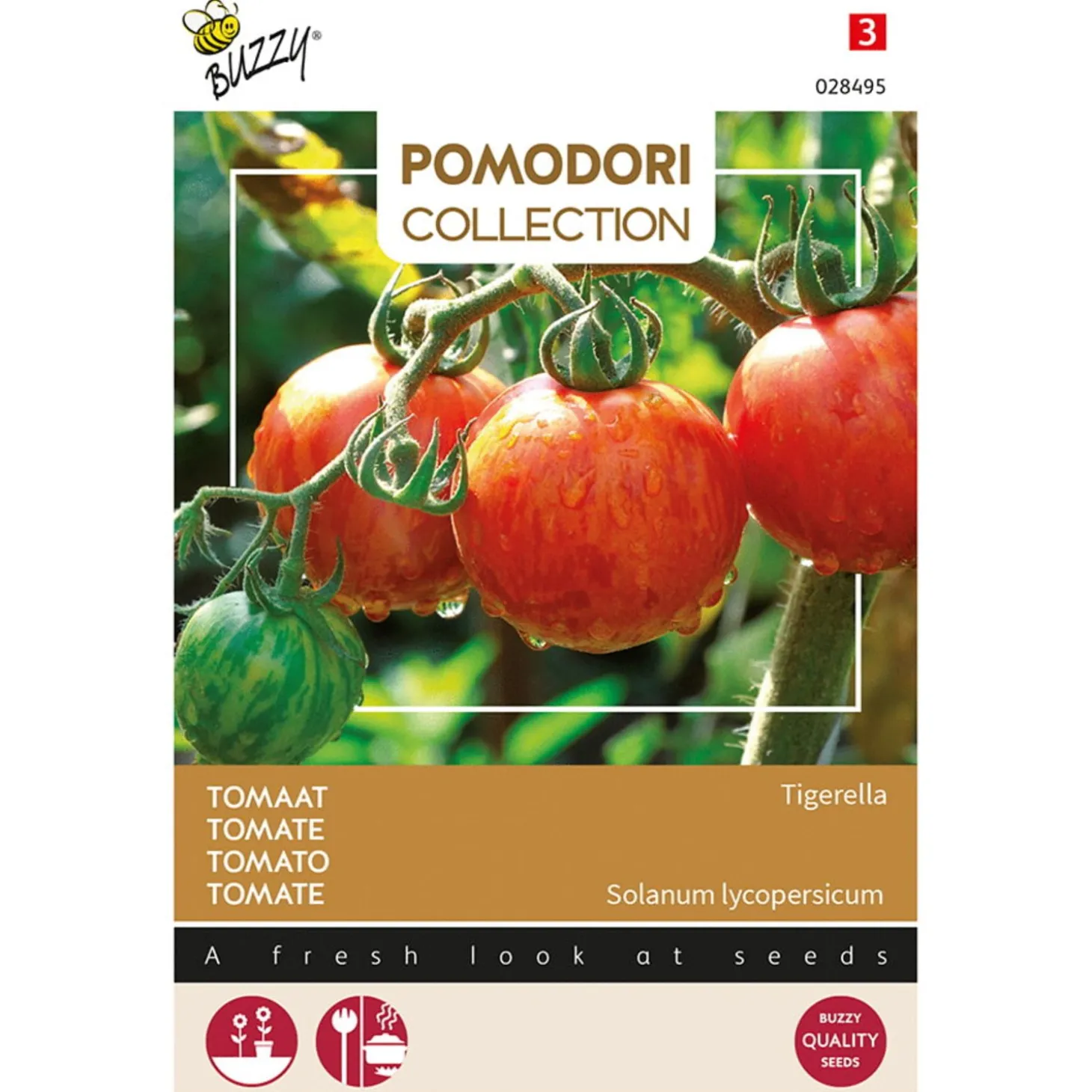 Buzzy Pomodori - Tomaat Tigerella - Groentezaden - 750 mg