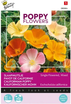 Buzzy Poppy Flowers - Slaapmutsje - Bloemenzaden - 1 g