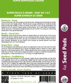 Buzzy Seedpads Basilicum 4x 8cm - Kruidenzaden -