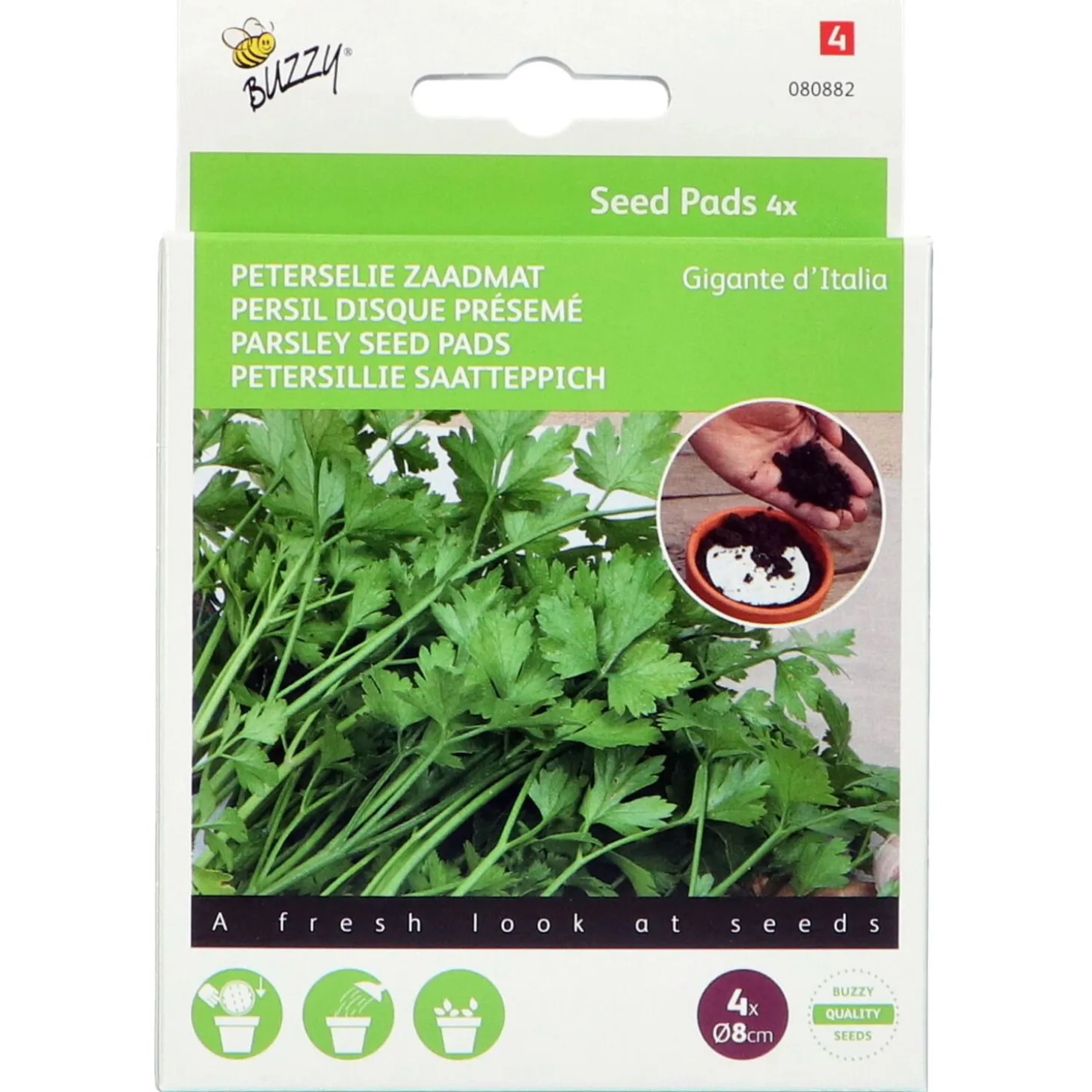 Buzzy Seedpads Peterselie Gigante D'Italia 4x 8cm - Kruidenzaden -
