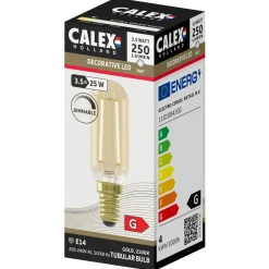Calex Led Buis Goud Straight Filament E14 3.5w 250lm - Lichtbron -