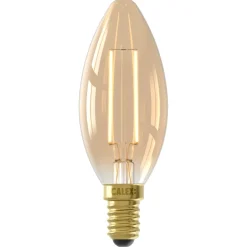 Calex Led Kaars Goud Straight Filament E14 3.5w 250lm - Lichtbron -
