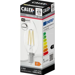 Calex Led Kaars Helder Straight Filament E14 4.5w 470lm - Lichtbron -