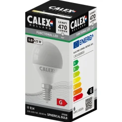 Calex Led Kogel Mat E14 P45 5.8w 470lm - Lichtbron - Warm Wit 1 stuk