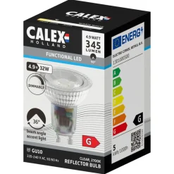Calex Led Reflector Gu10 4.9w 345lm Dimbaar - Lichtbron - Warm Wit 1 stuk