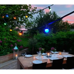 Calex Lichtsnoer 10 Lamps Met Remote - Tuinverlichting - 10 cm Multi-Color