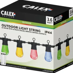 Calex Lichtsnoer 10 Lamps Met Remote - Tuinverlichting - 10 cm Multi-Color
