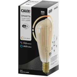 Calex Smart Led Filament Goud Rustiek E27 St64 - Lichtbron - 7 Watt