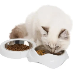 Catit Dubbele Voerbak - Kattenvoerbak - 32x17.5x6 cm Wit