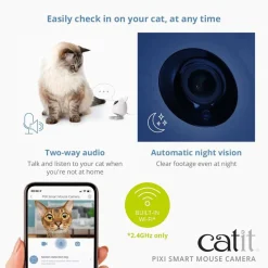Catit Pixi Smart Mouse Camera - Kattenspeelgoed - Wit
