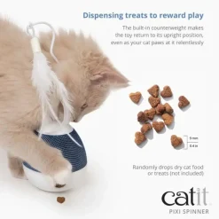 Catit Pixi Spinner - Kattenspeelgoed - Wit Blauw