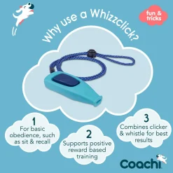 Coachi Whizzclick Clicker Met Hondenfluit - Hondenopvoeding - Lichtblauw Navy