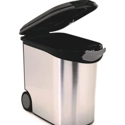 Curver Voerton Metalic Zilver&Zwart - Hondenvoerbewaarbak