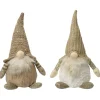 Decoris Gnoom Staand - Kerstversiering - 30 cm Beige Assorti L