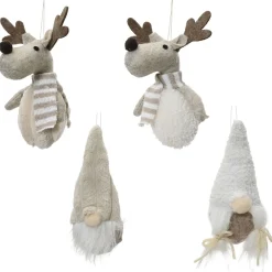 Decoris Hangdeco - Decoratie - 6x6x14.0 cm Beige