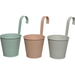 Decoris Hangpot Rond - Buitenpot - 14x10x24 cm Grijs Terra Assorti